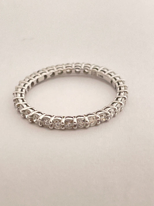 14K White Gold Infinity  Ring with Diamond