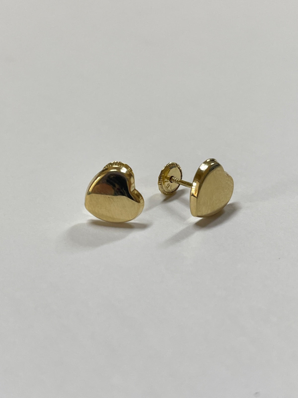 18K Yellow Gold Heart  Earring