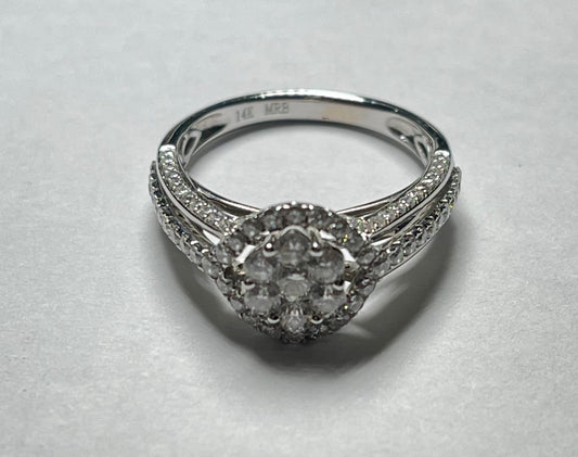 14K White Gold  Engagement Ring with Diamond