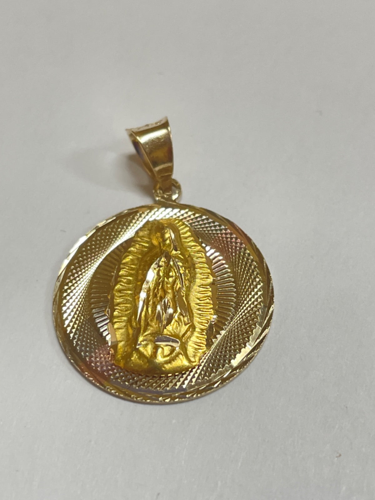 14K Yellow Gold Our Lady Of Guadalupe  Pendant