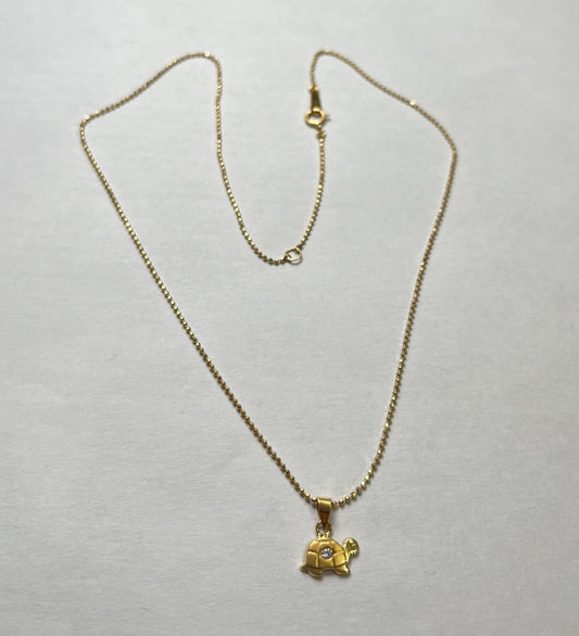 18K Yellow Gold  Charm Necklace Set