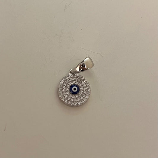 Silver Evil Eye  Pendant with CZ