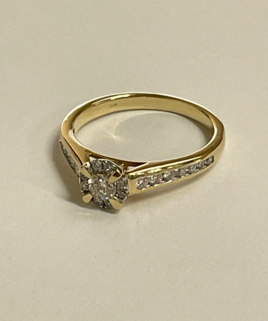 14K Yellow Gold  Engagement Ring with Diamond