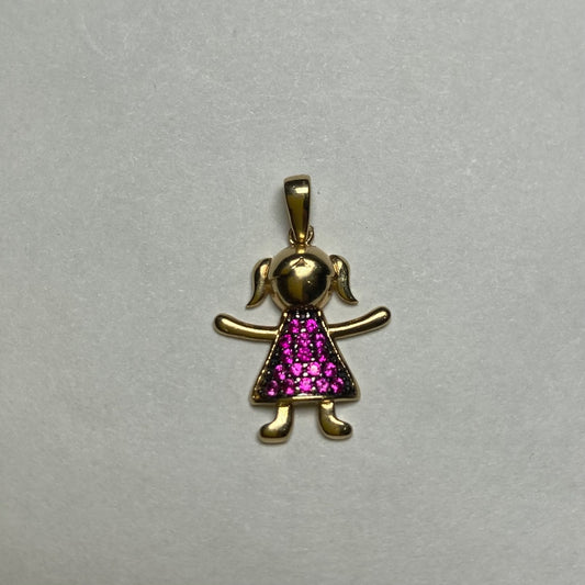 18K Yellow Gold  Charm with CZ