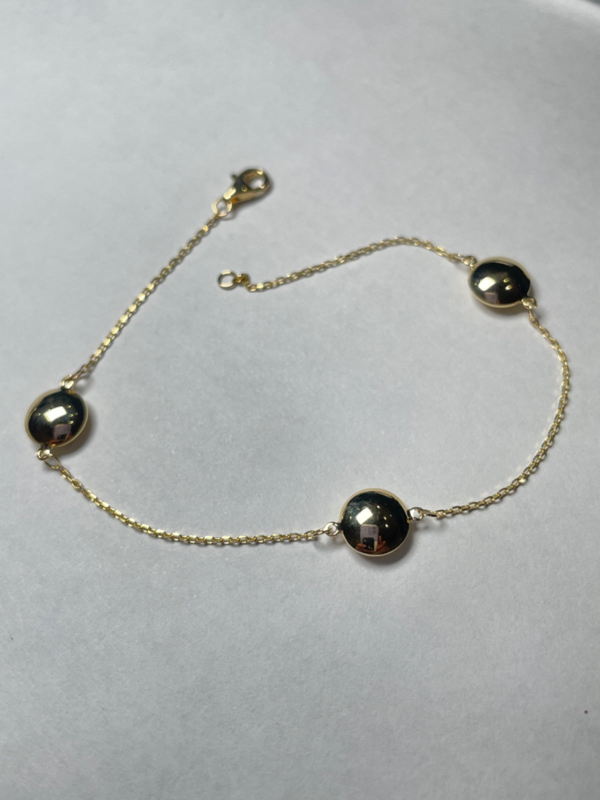 18K Yellow Gold Ball Bracelet