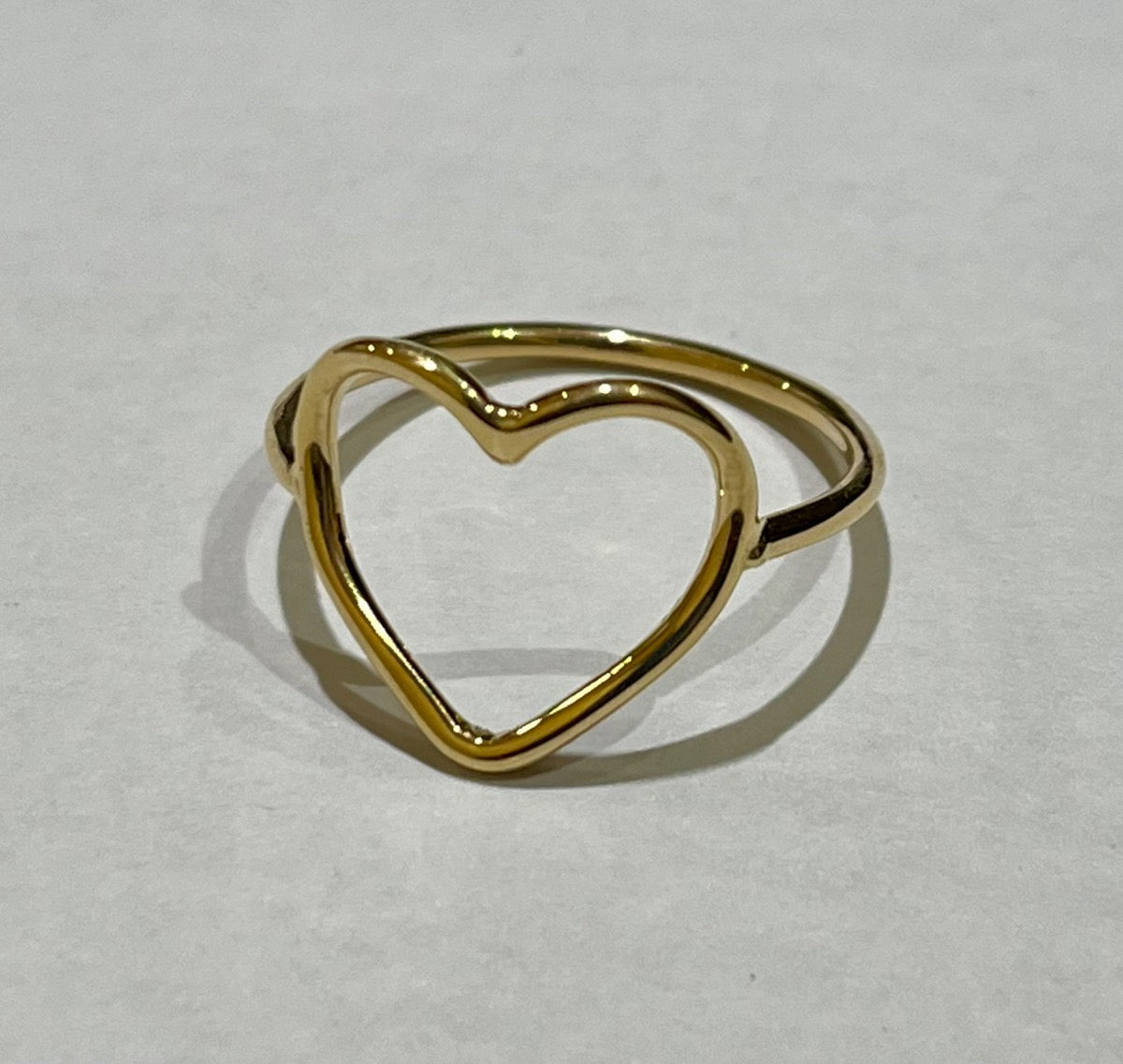 18K Yellow Gold Heart  Ring