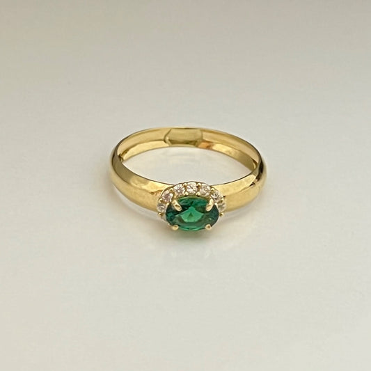 18K Yellow Gold  Ring with CZ