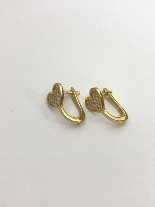 18K Yellow Gold  Earring with CZ