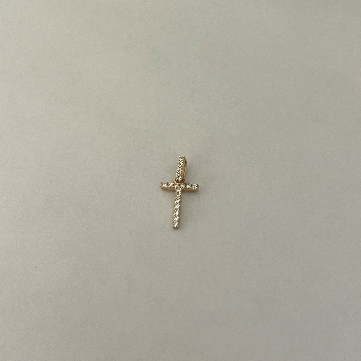 14K Yellow Gold Letter T Pendant with CZ