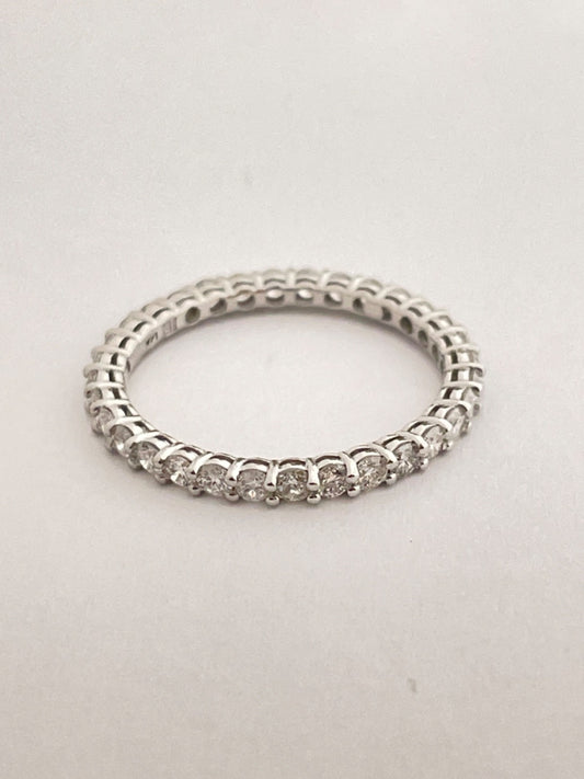 14K White Gold Infinity  Ring with Diamond