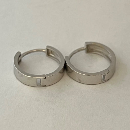 14K White Gold Hoop  Earring