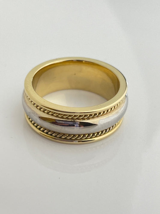 18K Two-Tone Gold  Wedding Band