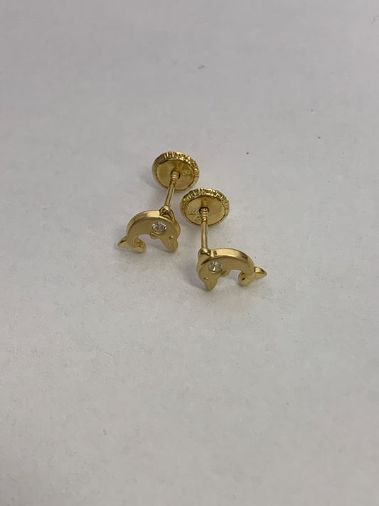 18K Yellow Gold  Earring with CZ