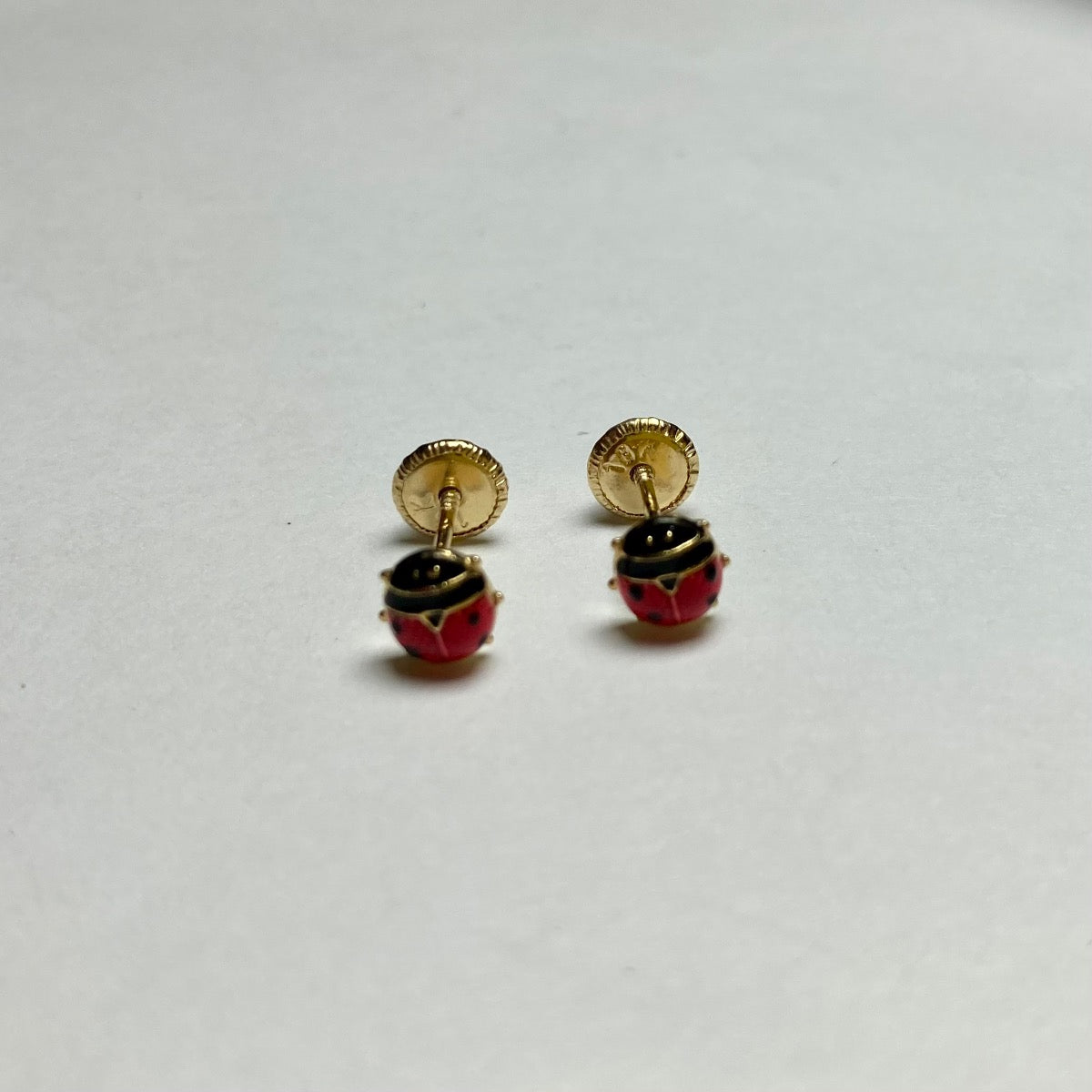 18K Yellow Gold Ladybug  Earring