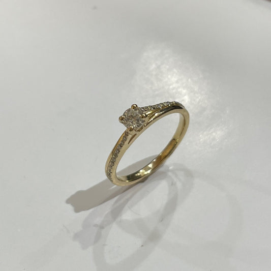 14K Yellow Gold  Engagement Ring with Diamond