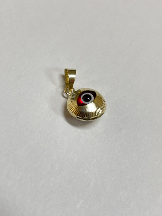 14K Yellow Gold Eye Pendant with CZ