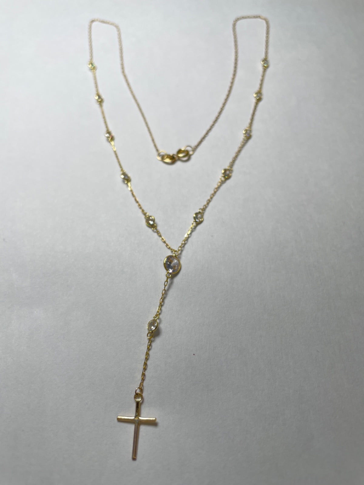 18K Yellow Gold  Charm Necklace Set with CZ