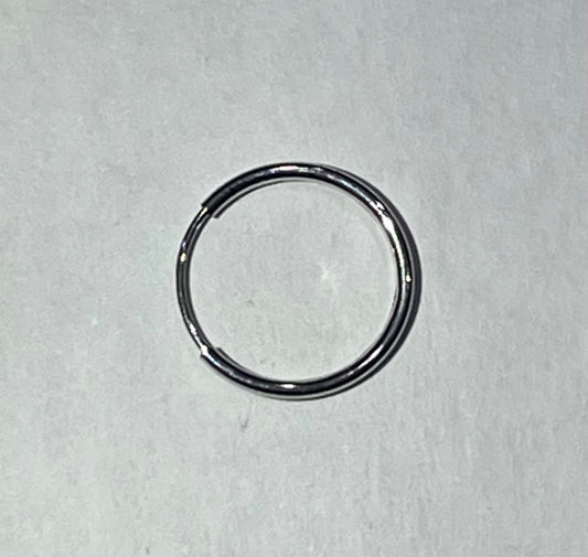 14K White Gold Hoop Hollow  Piercing