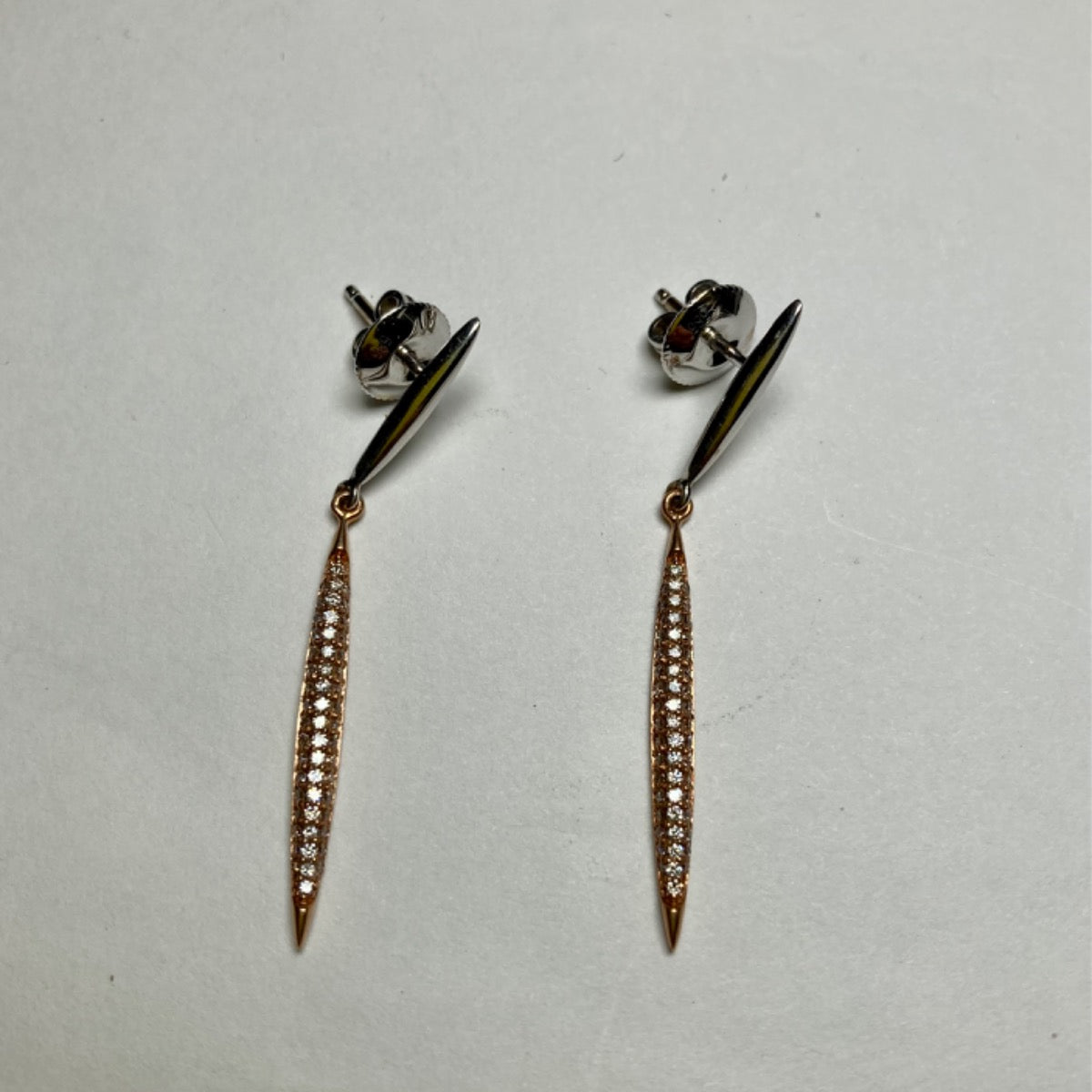 14K Two-Tone Gold  Earring with Diamond