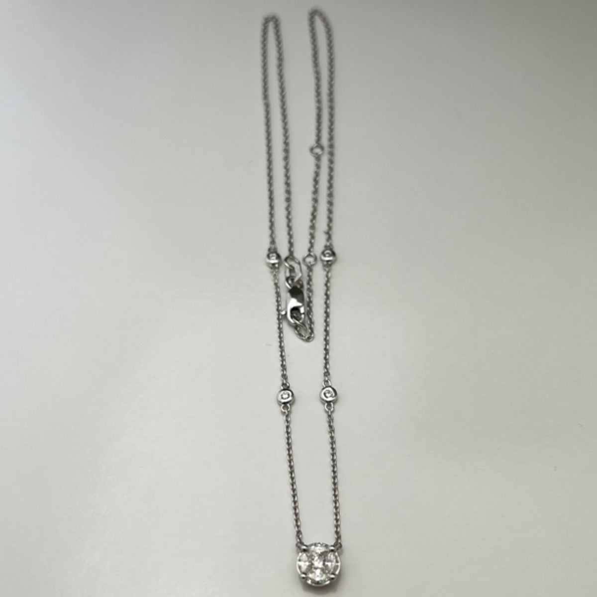 18K White Gold  Charm Necklace Set with Diamond