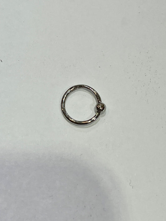 14K White Gold Hoop  Piercing