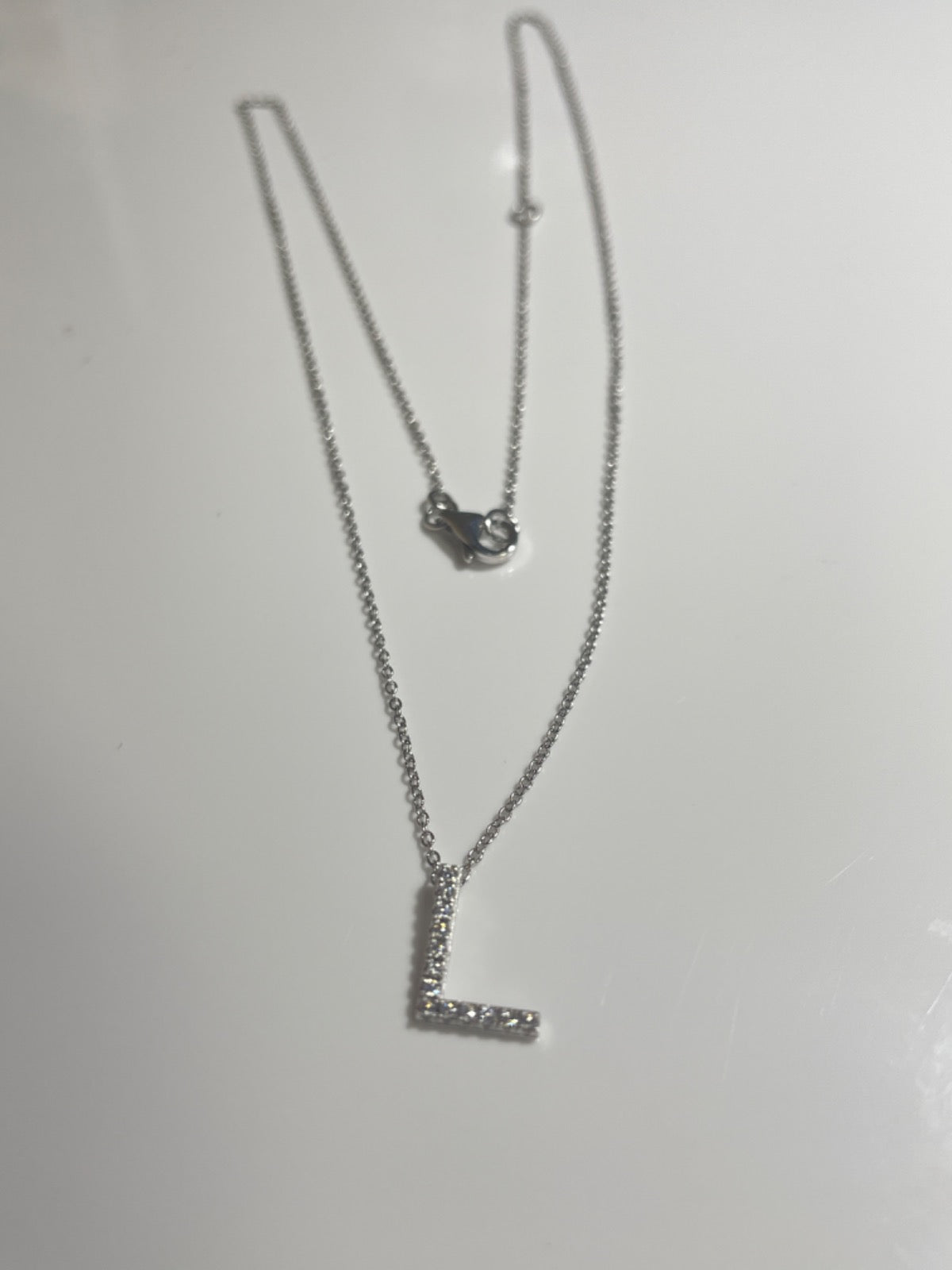 Silver With L Cz  Chain with CZ