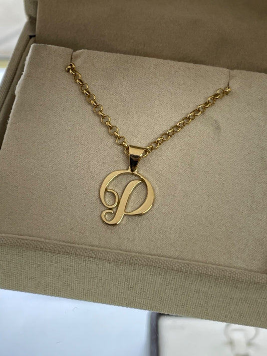 18K Yellow Gold “P” Pendant