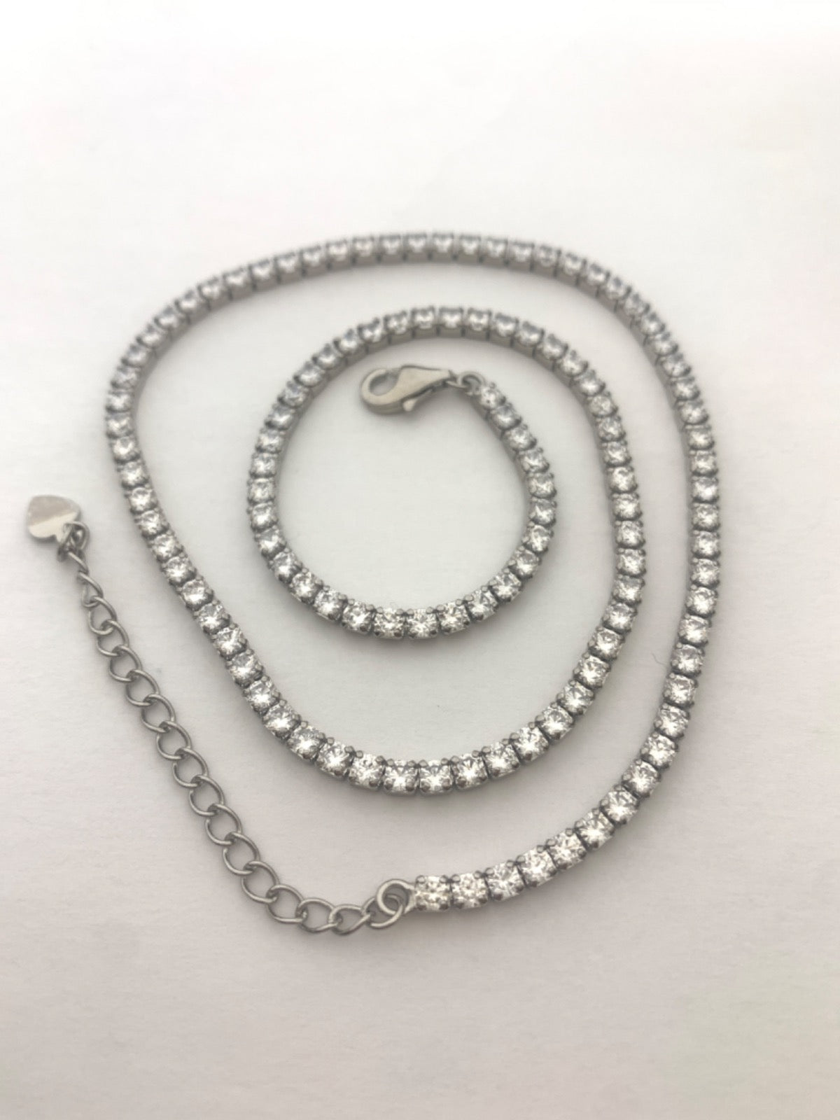 White Silver  Chain with CZ