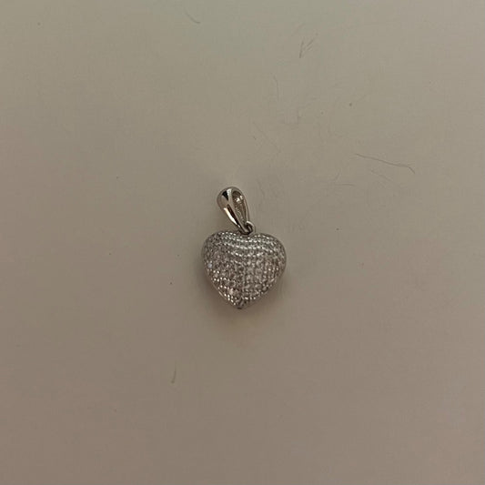 Silver Heart  Pendant with CZ