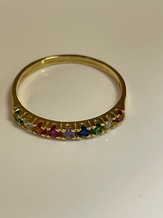 18k Yellow Gold Color Cz Ring