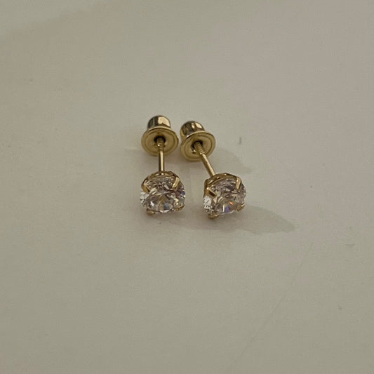 14K Yellow Gold  Earring with CZ