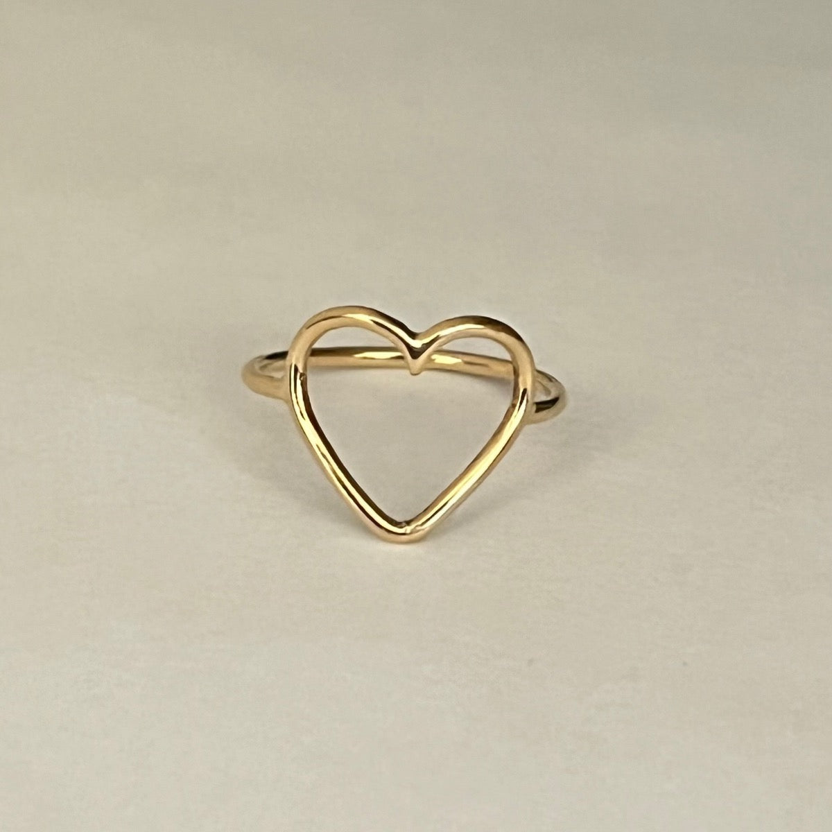 18K Yellow Gold Heart Ring