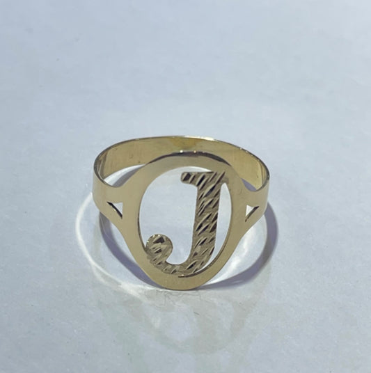 18K Yellow Gold J Ring