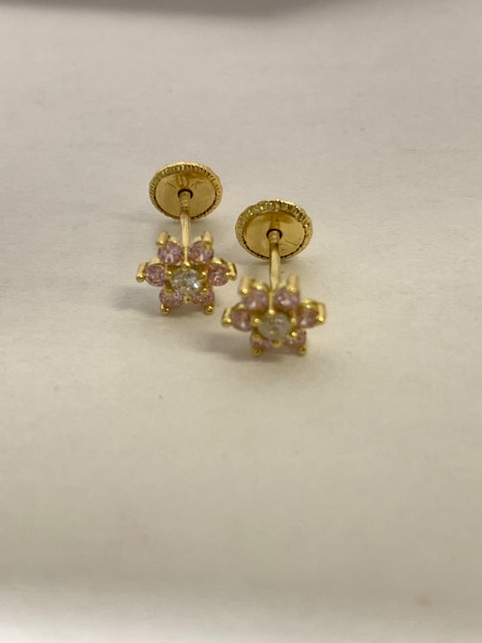 18K Yellow Gold  Earring with CZ