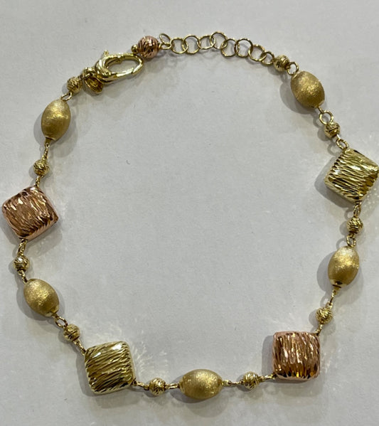 18K Tri-Tone Gold  Bracelet