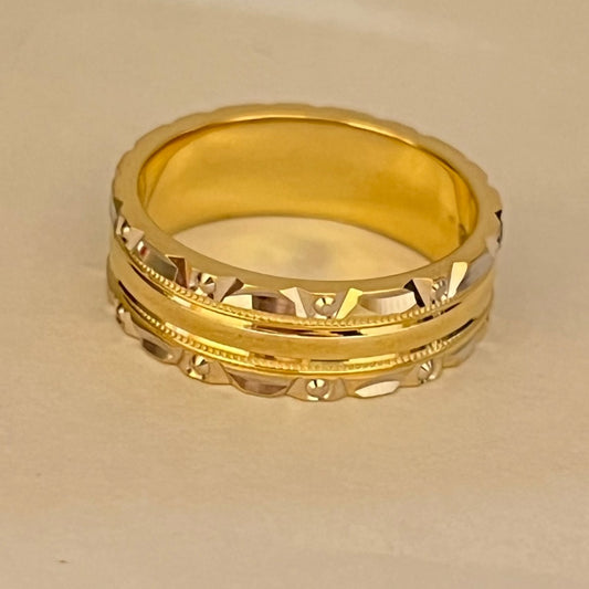 18K Two-Tone Gold  Wedding Band