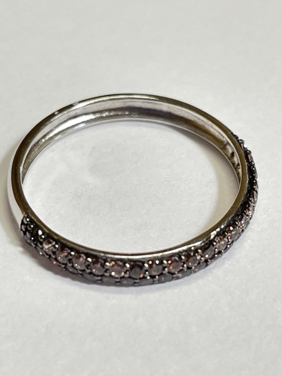Silver  Ring with Champagne Diamond