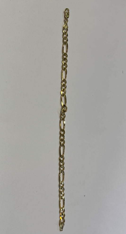 18K Yellow Gold Figaro Men's Bracelet