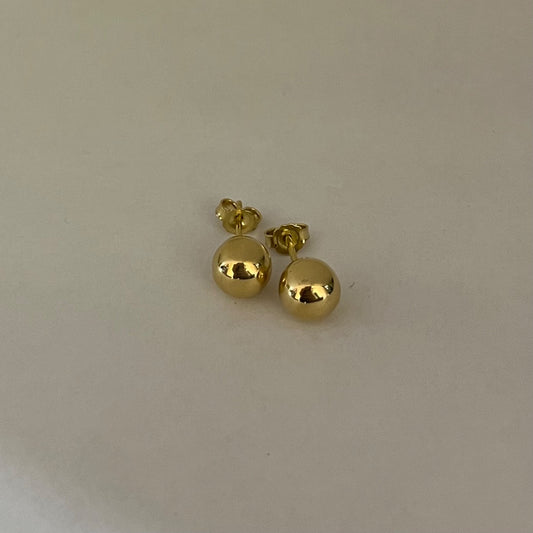 18K Yellow Gold Ball  Earring