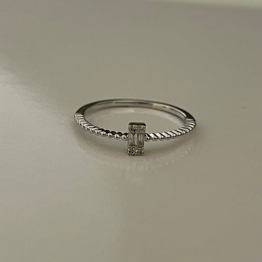 14K White Gold  Ring with Diamond