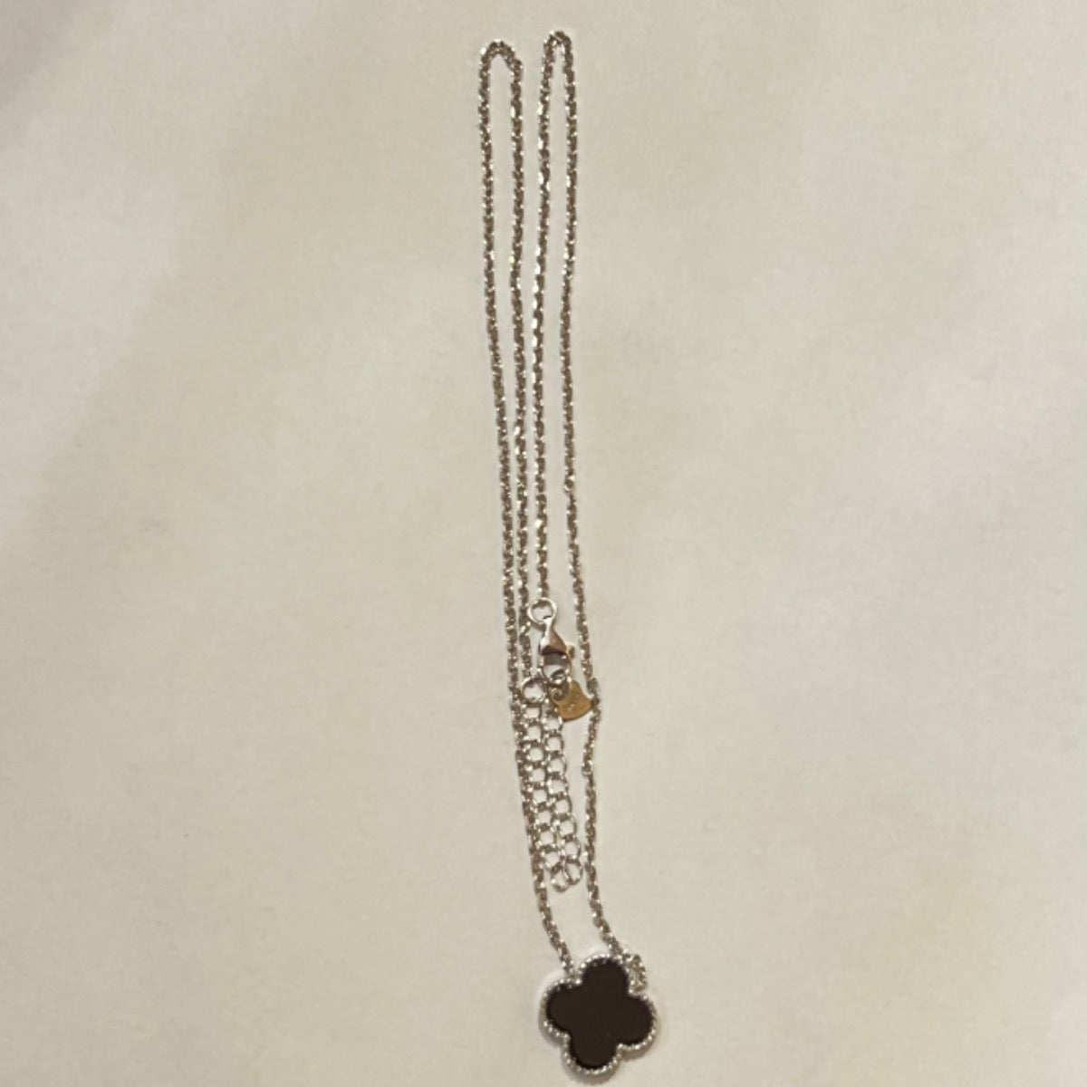 Silver Four Leaf Clover  Charm Necklace Set