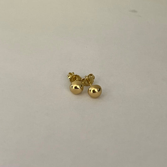 18K Yellow Gold Half Ball  Earring