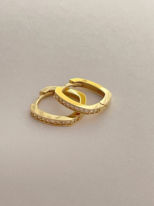 18K Yellow Gold  Earring with CZ