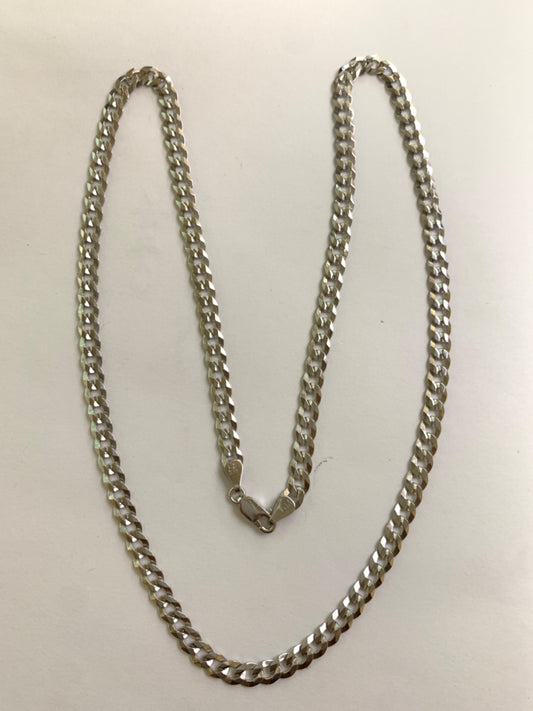 White Silver Cuban Chain