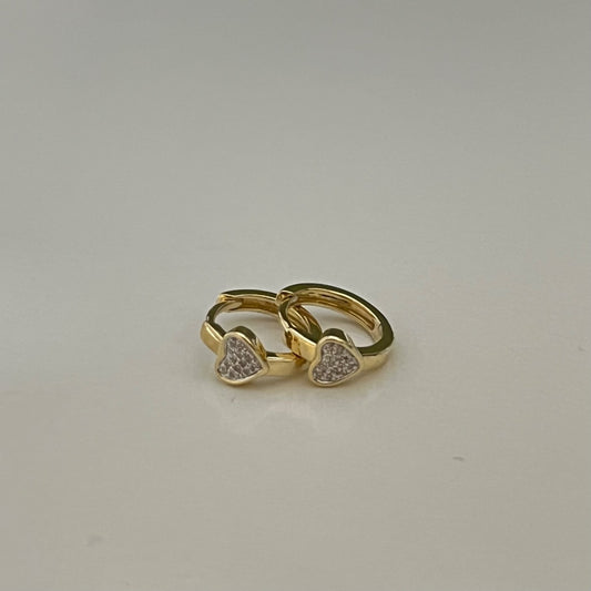 14K Yellow Gold Hoop Earring with Diamond