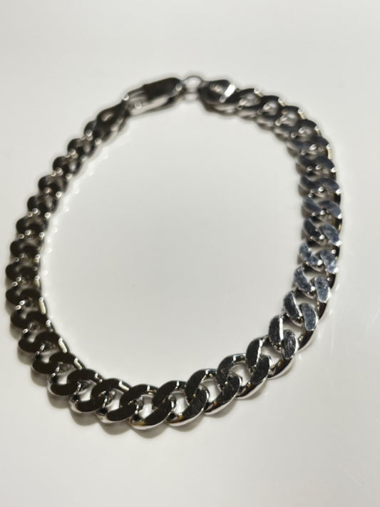 Silver Cuban  Men's Bracelet