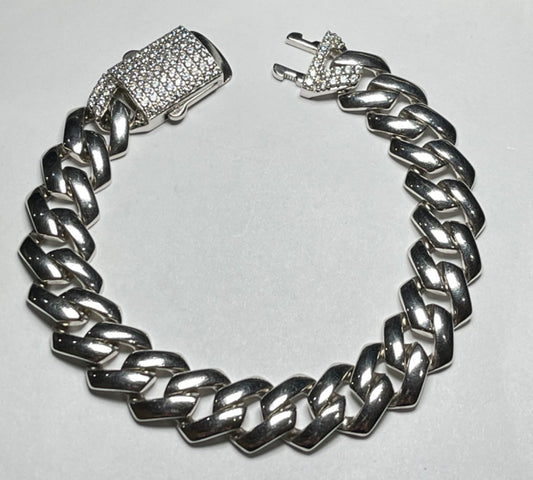 Silver Men’s Bracelet with CZ