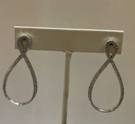 Silver Infinity  Earring with CZ