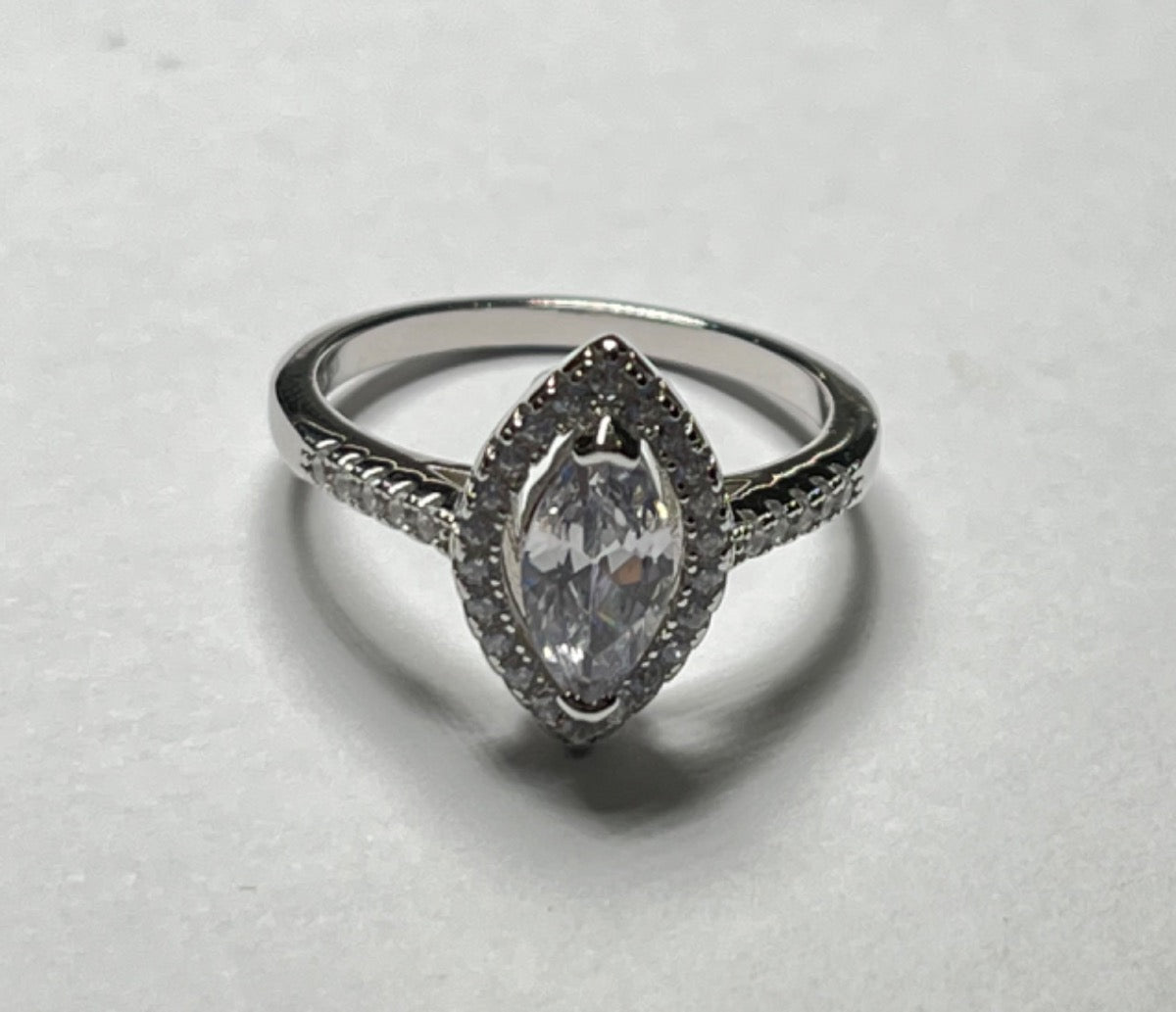 Silver  Engagement Ring with CZ