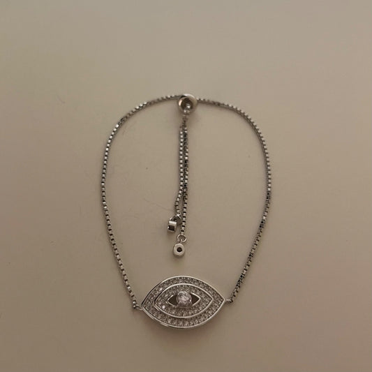 Silver Eye  Bracelet with CZ